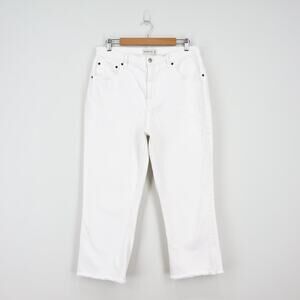 Abercrombie & Fitch Ultra High Rise Split Hem Kick Flare White Size 32